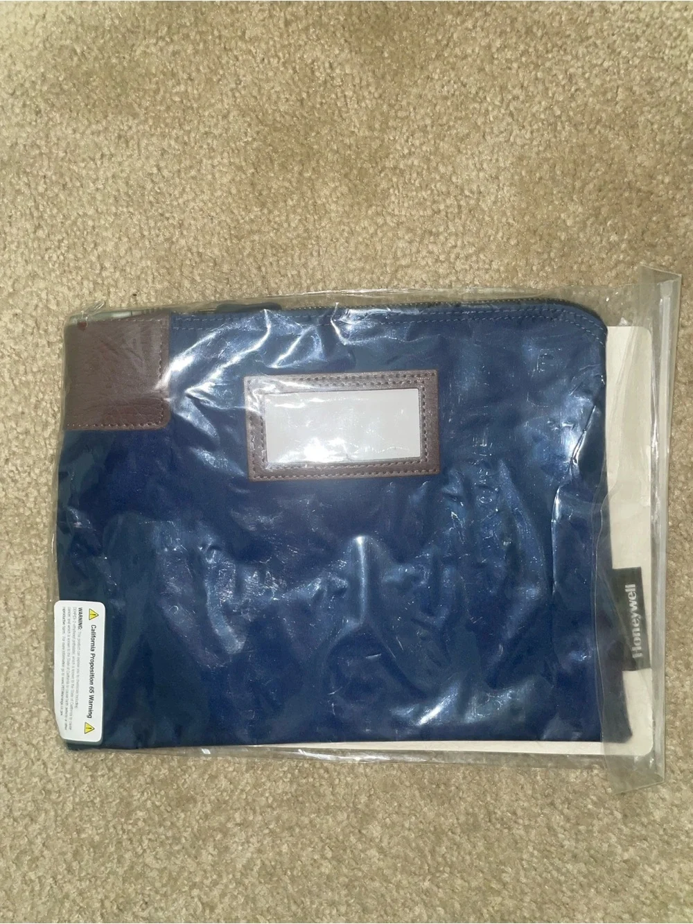 Navy Zippered Key Lock Deposit Bag